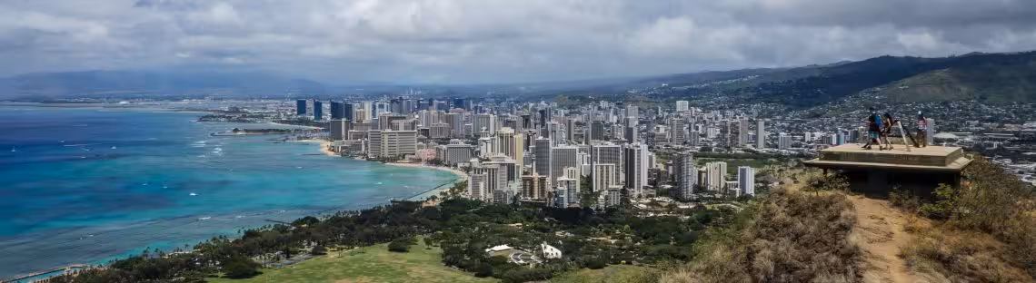 Blick auf Waikiki vom Diamond Head